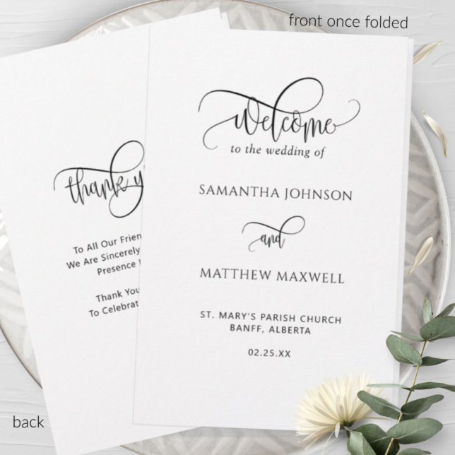 Elegant, Programme Calligraphy Folded Wedding (Créateur téléchargé)