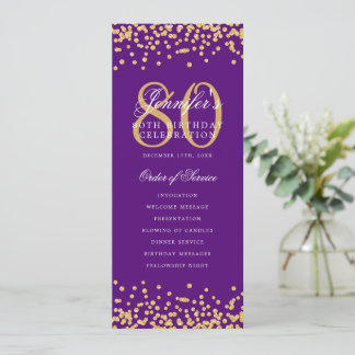 Elégant programme de 80e anniversaire Merci Gold P