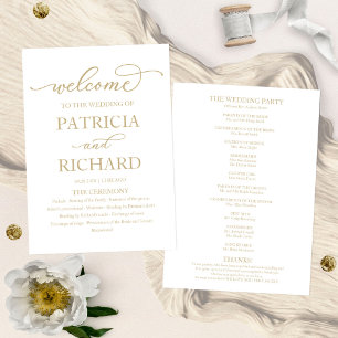 Élégant programme de cérémonie Mariage de calligra