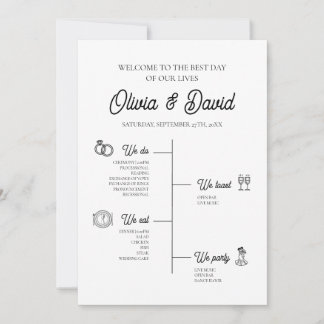 Élégant programme de chronologie Mariage moderne u