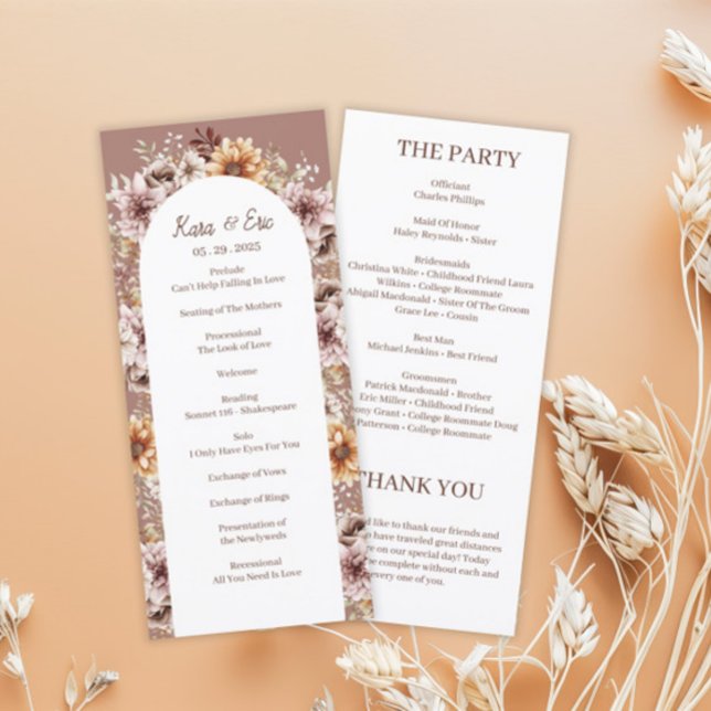 Élégant programme de floraison de l'aquarelle bohè (Créateur téléchargé)