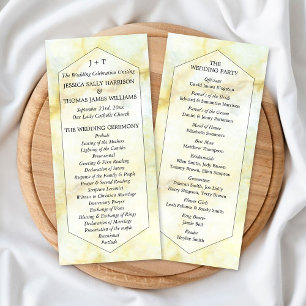 Élégant programme de mariage avec effet marbre