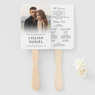 Élégant Programme de Mariage avec Photo Éventail à