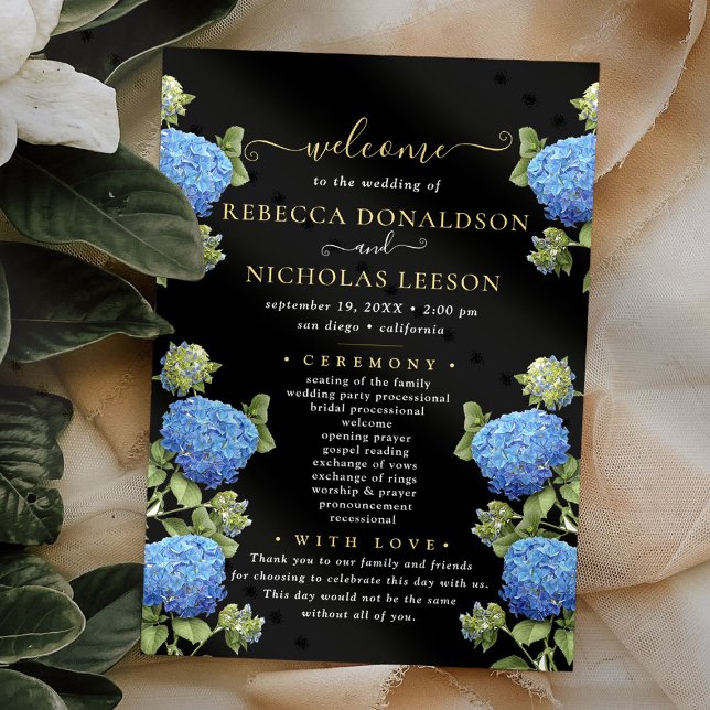 Élégant programme de mariage calligraphié Fleurs n (Créateur téléchargé)