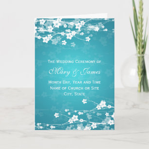 Élégant programme de mariage Cerise Blossom Bleu