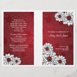 Élégant programme de mariage Dahlia Floral Rouge