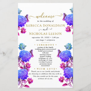 Élégant programme de mariage de Calligraphie de Fl