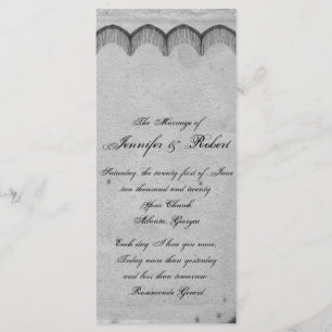 Élégant programme de mariage de dentelle gothique
