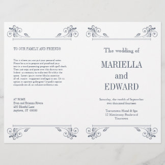 Élégant programme de mariage de la sconce