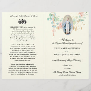 Élégant programme de mariage de masse latine catho