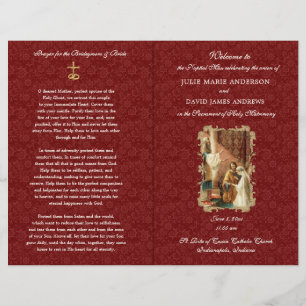 Élégant programme de mariage de masse latine catho