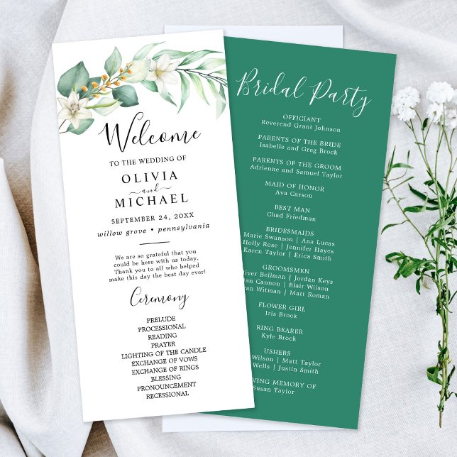 Élégant programme de mariage de verdure succulent (Créateur téléchargé)