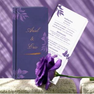 Élégant programme de mariage Emerald Purple Eucaly
