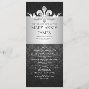 Élégant programme de mariage Fleur De Lis Noir