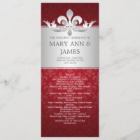 Élégant programme de mariage Fleur De Lis Rouge