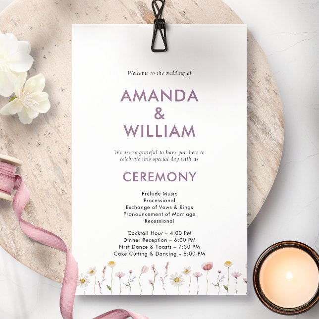 Élégant programme de mariage floral (Créateur téléchargé)