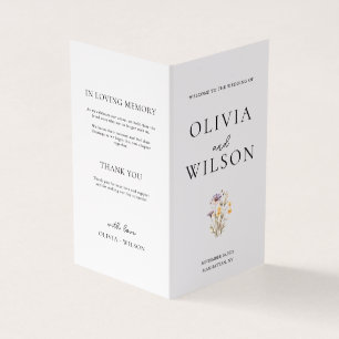 Élégant programme de mariage floral violet clair