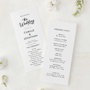 Élégant programme de mariage minimaliste