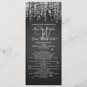 Élégant programme de mariage Nuit Éblouissant Noir