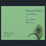 Élégant programme de mariage Peacock (vert)<br><div class="desc">Des plumes de paon colorées élégantes mettent en avant ce programme de mariage qui coordonne avec la Collection Mariage Elegant Peacock. Il est imprimé sur le papier léger,  il est donc facile à plier en deux.</div>