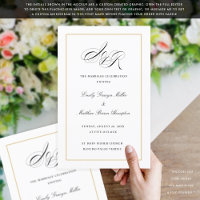 Élégant programme de mariage pliant Monogramme per