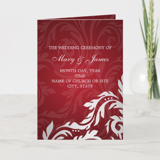 Élégant programme de mariage Tourbillonnant Flouri (Devant)