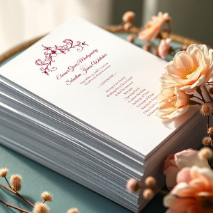 Élégant programme de mariage Vintage Romance Bourg