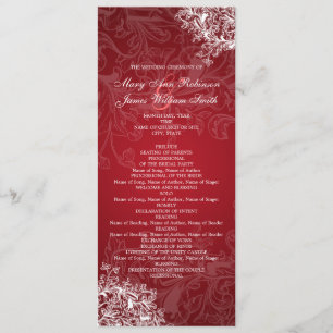 Élégant programme de mariage Vintage torrents roug