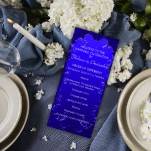 Élégant Programme Royal Blue Wedding