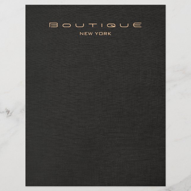 Elégant prospectus de présentation de lin noir (Devant)