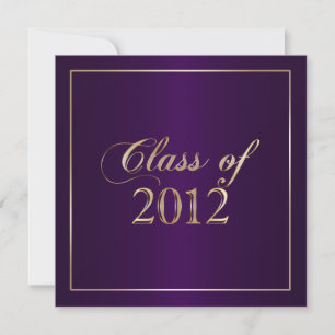 Élégant Purple and Gold Class of 2012 Invitation