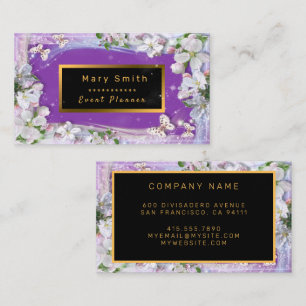Elegant Purple Gold Ajouter Votre Carte de visite 
