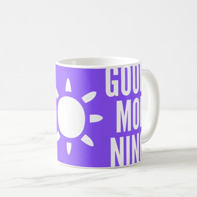 Élégant Purple Good Morning Sun Thé Mug (Devant droit)