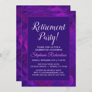 Élégant Purple Retraite Party Invitation