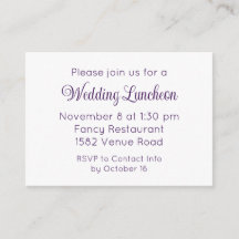 Elegant Purple Script Mariage Invitation d'événeme