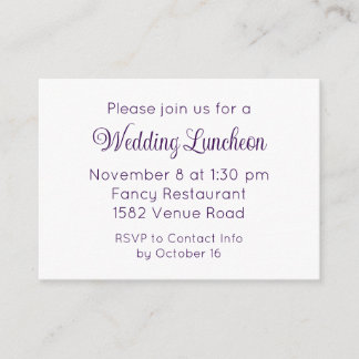 Elegant Purple Script Mariage Invitation d'événeme