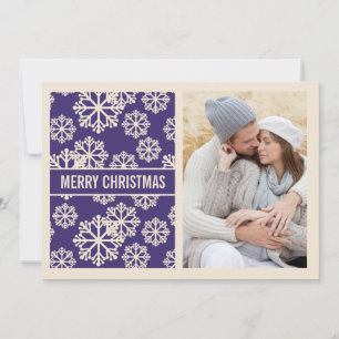 Élégant PURPLE Snowflake Carte photo de vacances