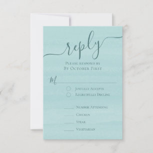 Élégant QR Code Repas Classique RSVP Turquoise