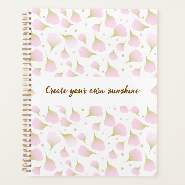 Élégant Quotidien Fleurs de Monogramme Rose Poudre (Devant)
