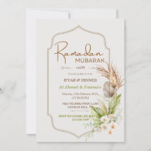 Elegant Ramadan Mubarak Iftar & Dinner Invitation