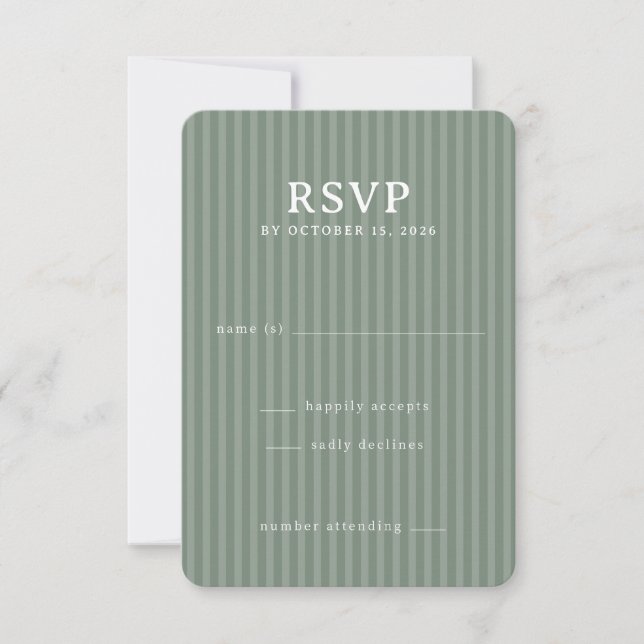 Élégant rayé vert RSVP (Devant)