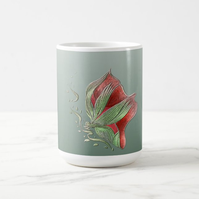 Elegant Red and Green coffee mugs  (Centre)