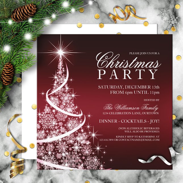 Elégant Red Christmas Party Invitation (Créateur téléchargé)