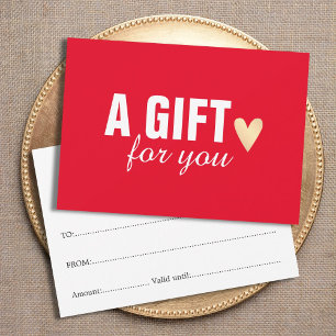 Elégant Red Faux Gold Heart Beauty Salon