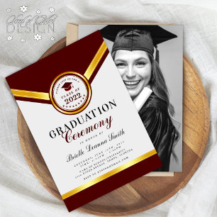 Elégant Red Gold Ceremony Invitation