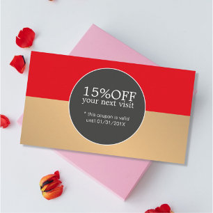 Élégant Red Golden Stripes Coupon de beauté
