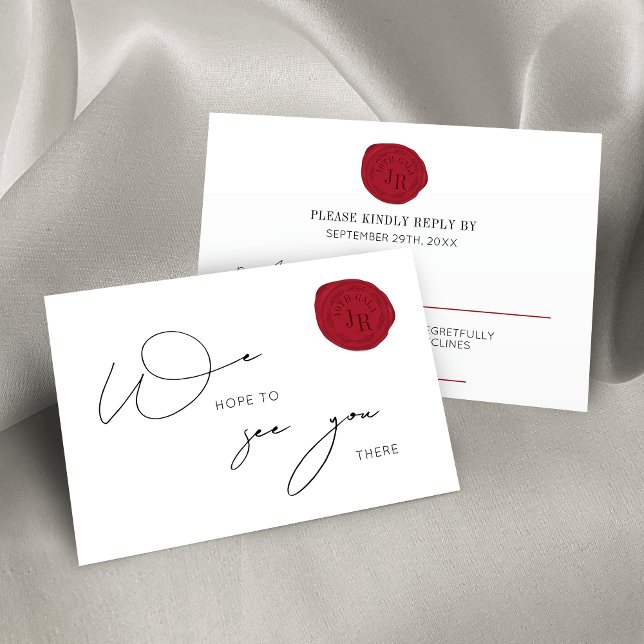 Elegant Red Wax Stamp Company Event RSVP Cartes (Créateur téléchargé)
