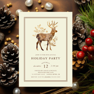 Elégant Reindeer Fête Invitation