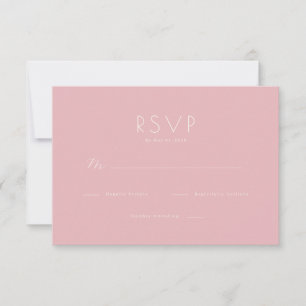 Élégant Réponse RSVP Minimaliste Rose