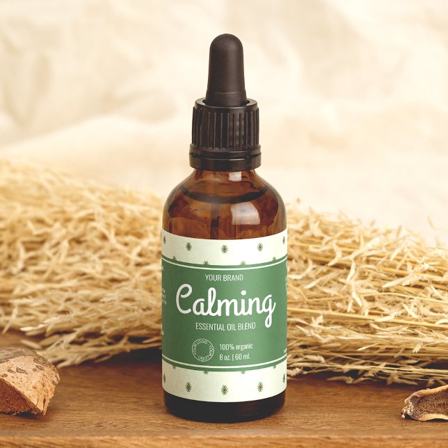 Élégant Retro Green Cosmetics Dropper Étiquette bo (Créateur téléchargé)